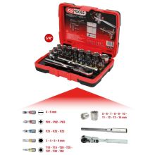 KS TOOLS Torsionpower Bit-Stecknuss-Satz 1/4" 33-teilig