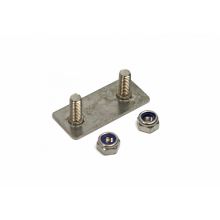 Gegenplatte mit Schraube H6 x 14 Edelstahl. L 45 mm. B 20 mm