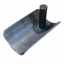 Flacher Rohrhalter, Stahl, halbrund, einfach, L125 mm