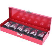 Kraft-Bit-Steckschlüsselsatz. 6-teilig 3/4". Torx + Vielzahn. Bohrung