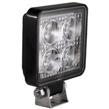 LED Autolamps Arbeitsleuchte Ip68 4 X 3 Watt Bridgelux Led'S Kabel 400 Mm 12/24 V 12 Watt 660 73 X 73 X 31 Mm Ece-R23 Breitstrahler Bei 12 Volt / 0,59A Bei 24 Volt / 0,27A Ce, Ece-R10 / R23 2,5 Lux@ 10M / 0,25 Lux@ 31M Weiß 80 Grad Aluminium Schwarz Polycarbonat