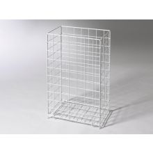 Drahtgitter-Abfallbehälter 60 Liter weiß. 630X400X250mm (H/B/D)