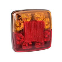 LED Autolamps LED-Kabel-Rückleuchte Universal | 100 x 100 x 22 mm | Bremslicht Blinker Rücklicht Rechteck Reflektor | 70mm | IP67 | 12 V | CE, ECE-R10 / R7 / R6 / R3