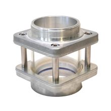 Schauglas 4''IG / 4''AG. Aluminium. Borosilikatglas