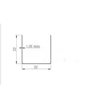 Eloxiertem Alu-U-Profile 22*22*22*1,75 für 18mm