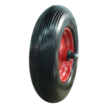 Novio Pu-Reifen + Rad 4.00X8 Linie + 2.50Ax8 Kugellager Ø20 Nl75 Stahl, Rot,