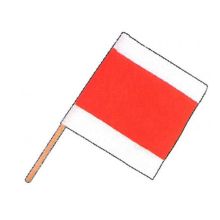 Warnflagge mit Stab weiß/orange/weiß