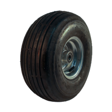 Kings Tire Luftreifen + Rad 13X5.00-6 V-3503 4PR + 4.50Ax6 ET0 Stahl Silbergrau