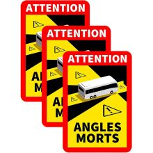 Warnschild "Toter Winkel" PVC-Aufkleber für (Bus),3 Stück