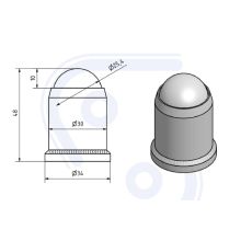 Kugelbolzenabdeckung roh