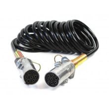 Spiralkabel 24 V. 3.5 M. 7-polig D. 110 mm. 2 Stecker Typ N