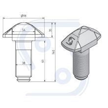 Spannbolzen verzinkt. 140 mm lang