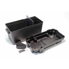 Batteriekasten Kunststoff schwarz mit Gurt + Trennwand