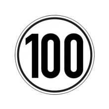 Aufkleber Tempo 100Kmh für 100Km Deutschland