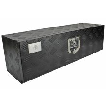 Werkzeugkasten Aluminium. schwarz. 800x250x250 mm. Öffnung vorne/unten