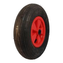 Narubb Luftreifen + Rad 4.80/4.00-8 S-2301 2Pr + 2.50Ax8 Gleitlager Nl75 45 A3 Kunststoff Rot