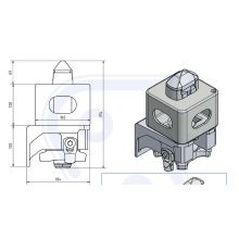 Containerverriegelung. gegossenes Gehäuse + 120 mm
