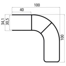 Einfassung. Vorn. 100 X 30 mm für seitlichen Anfahrschutz