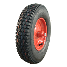 Kings Tire Luftreifen + Rad 4.80/4.00-8 V-6602 6Pr + 2.50Ax8 Et0 Schubkarrenachse 120Mm 70 N Stahl Rot