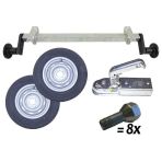 BWN Kombi-Satz 750 kg ungebremste Achse , inklusive Kupplung, Räder und Radbolzen | AM.800-1400 mm | AS: 100*4