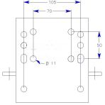 Stützradklemmhalterung support disselmontage,ver. 275x175, hor. 260x40mm