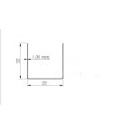 Eloxiertem Alu-U-Profile 22*22*22*1,75 für 18mm