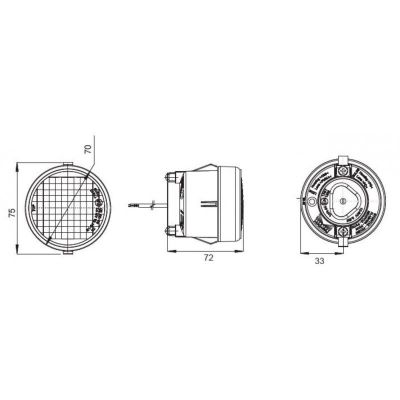 Aspock Blinkleuchte Roundpoint LL LED Kabel 2P - 1.8M offenes Ende