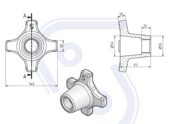 Spannmutter. verzinkt. Ø außen 140 mm