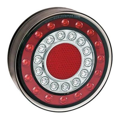 LED Autolamps Rückleuchte LED Kabel Universal Ø125 X 40mm Bremslicht Blinker Rückleuchte Rund/Rechteck Reflektor 45mm IP67 12/24 V CE, ECE-R10 / R7 / R6 / R3