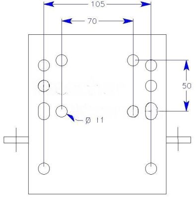 Stützradklemmhalterung support disselmontage,ver. 275x175, hor. 260x40mm