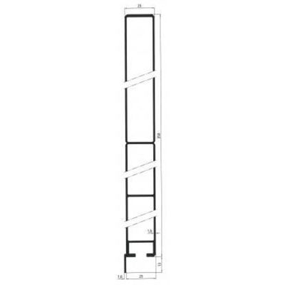 Bordwandprofil Eloxiertes Aluminium 7500 X 350 X 25 mm