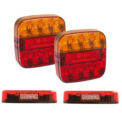LED Autolamps Heckleuchte Universalkabel 107 X 107 X 23mm Aufbau Bremsleuchte Blinkleuchte Kennzeichenleuchte hinten Heckleuchte Rectangu