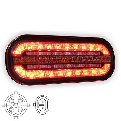 Fristom Universelle LED-Rückleuchte | 12/24V | Dynamischer Blinker