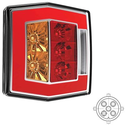 Fristom LED-Rückleuchte Universal 5 Pins Bajonett Bremslicht Blinker Rücklicht Kennzeichenleuchte
