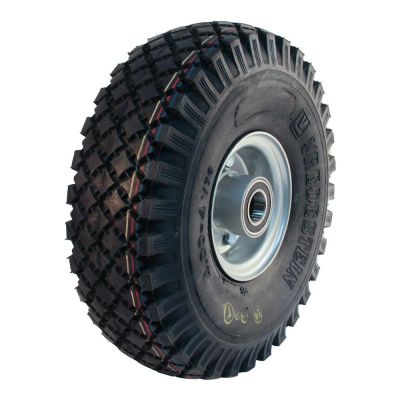 Vredestein Luftreifen + Rad 4.00-4 V-76 Extra 6Pr + 2.10-4H2 Et0 Kugellager Ø25 Nl75 A6 Stahl Grau