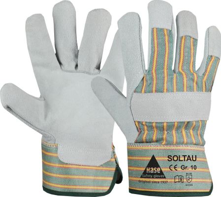 Handschuh Hk/Top Rindspaltleder. Größe grau. 10.5