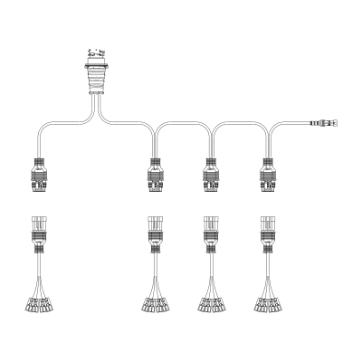 Tralert Y-Kabel für 4 Rückleuchten inkl. Seitenkabel