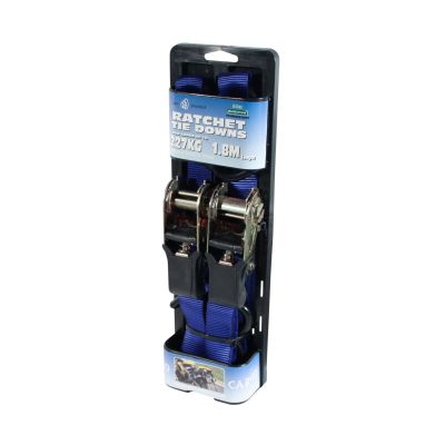 Novio Spanngurt - 2er-Set - Mit Ratsche Und Haken Blau 25mm 1800mm Novio Cargo
