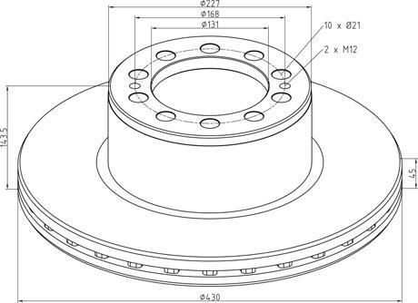 Corexx Bremsscheibe passend für MB Actros. Arocs. Antos. Axor. VA/HA
