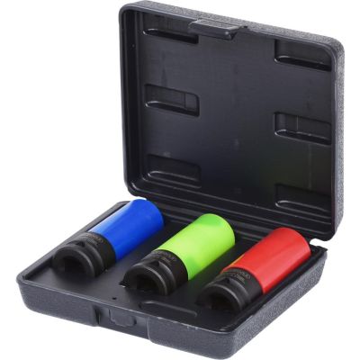 KS TOOLS 1/2" Kraft-Stecknuss-Satz 3-teilig 17-21 mm für Aluminiumfelgen
