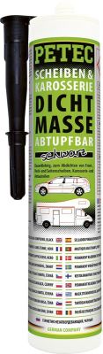 Petec Scheiben- und Karosseriedichtmasse. Kartusche. schwarz