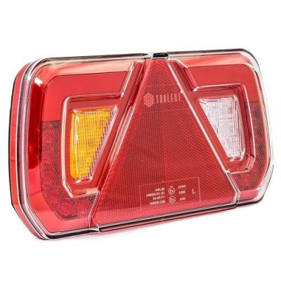 Tralert Rückleuchte 5 PIN's Bajonett | Aufbaumontage | Bremslicht Blinker Kennzeichenleuchte Nebelschlussleuchte Rückfahrlicht Rückleuchte Länge Dreieck | IP67 | 12/24 V