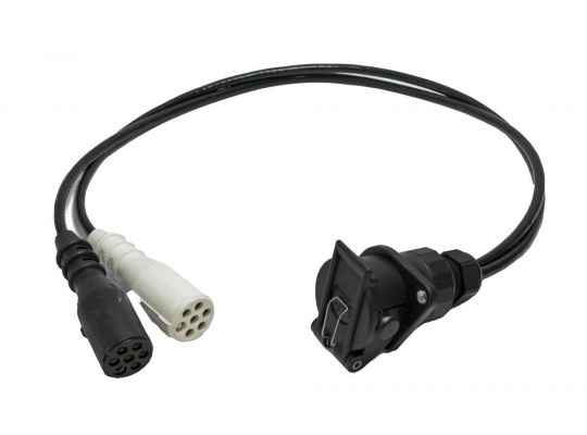 Adapterkabel 15-polig. Steckdose auf 2 x 7-polige Stecker. 1 Meter.