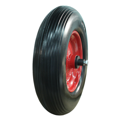 Novio Pu-Reifen + Rad 4.00X8 Linie + 2.50Ax8 Kugellager Ø20 Nl75 Stahl, Rot,