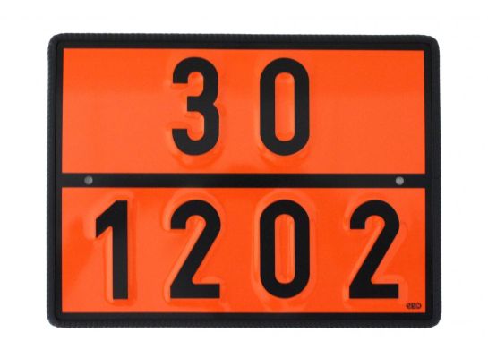 Warntafel für Tankfahrzeuge zum Transport von Dieselöl