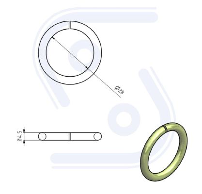 Verzinkter Sicherungsring für Spannbolzen 38 mm