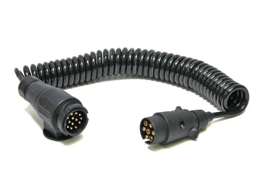 Spiralkabel 12 V. 7-polig. Stecker. 13-polig. Stecker