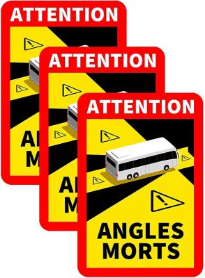 Warnschild "Toter Winkel" PVC-Aufkleber für (Bus),3 Stück