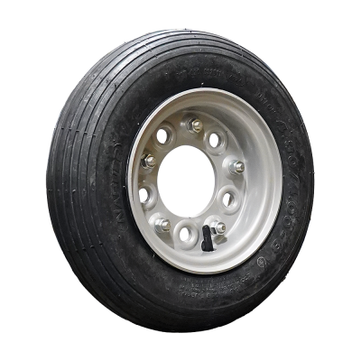 Narubb Luftreifen + Rad 4.80/4.00-8 S-2301 4Pr + 3.00D-8 Et0 94/140/5 Stahl, Silbergrau