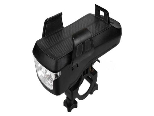 Fahrrad-Frontlicht mit Hupe und Smartphone